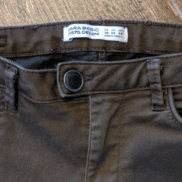 ZARA Basic Z1975 Power Stretch Olive Skinny Jean - Picture 8 of 12